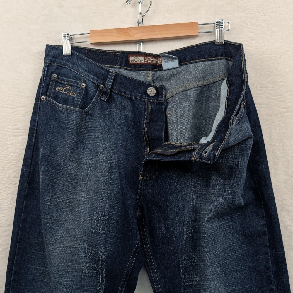 VTG Orange County Choppers Jeans Men's 37x30 Dark Blue Biker Grunge Wide Leg 90s - Picture 1 of 16